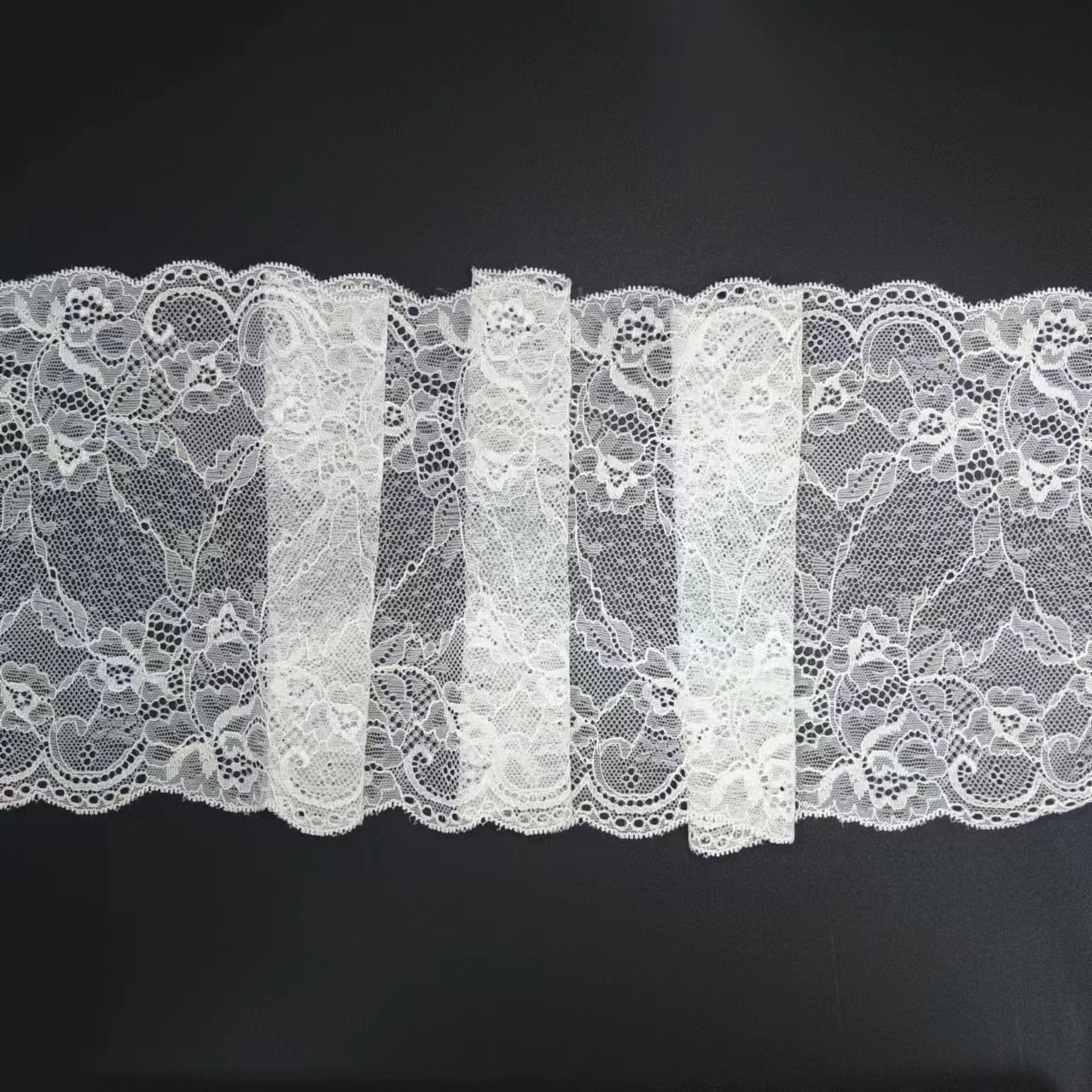 Elegant Floral Voile 20 cm Elastic Nylon Spandex Border Tulle Border Lace Trim for Underwear & Lingerie Accessories