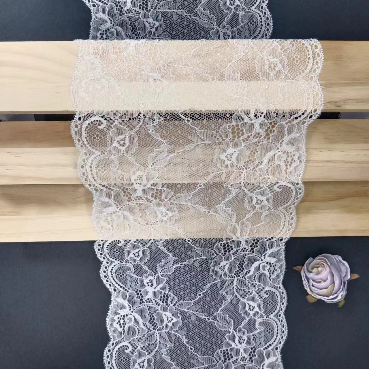 Elegant Floral Voile 20 cm Elastic Nylon Spandex Border Tulle Border Lace Trim for Underwear & Lingerie Accessories