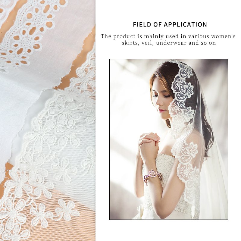 Wholesale french lace Trim for wedding dress lace ribbon Sewing embroideries clothing accessories