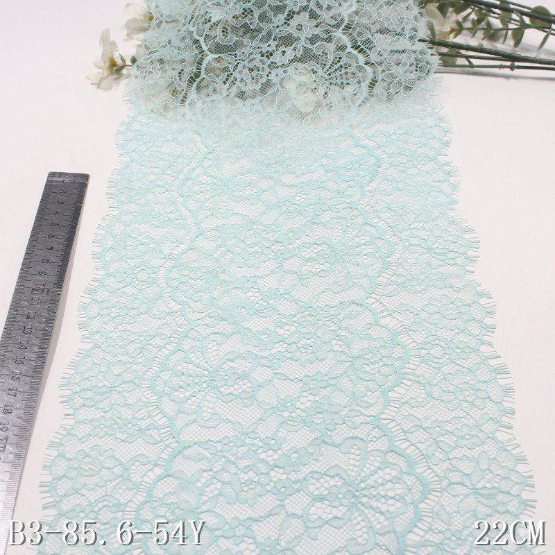 Professional Lace Manufacturer 22cm multicolpur 100% Nylon french chantilly Eyelash red Lace Trim fabric for Dress sleepwear bra