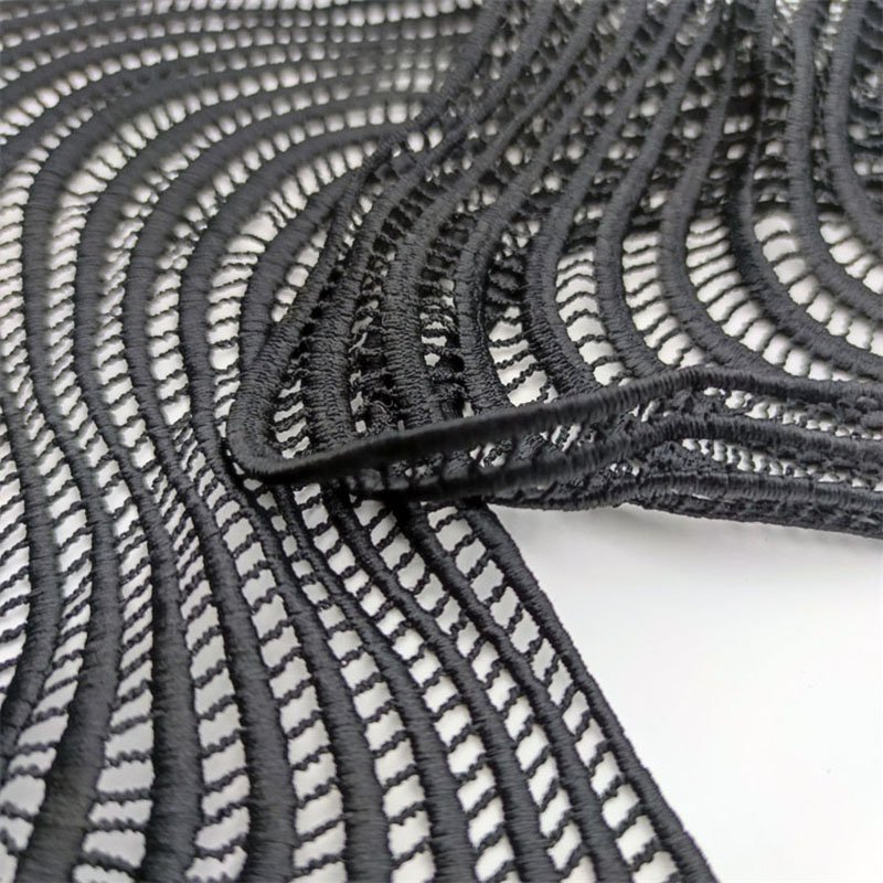 Ready Stock 18CM Wave Lace Trim Black Color 8/13/17 rows Hollow Milk Silk Material White Waving Laces Garment Accessory