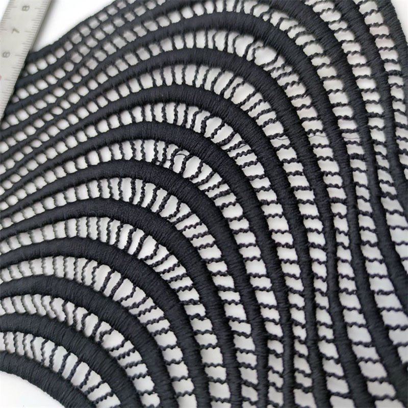 Ready Stock 18CM Wave Lace Trim Black Color 8/13/17 rows Hollow Milk Silk Material White Waving Laces Garment Accessory