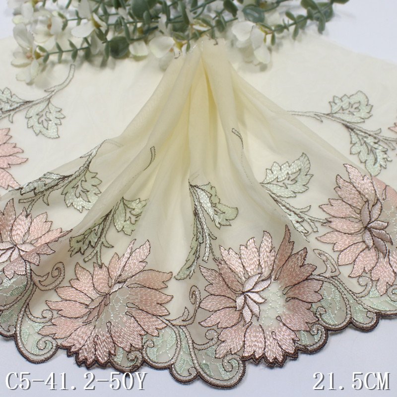 China Fashion High Quality Lingerie Accessories Lace Trim encajes bordados soft black Embroidered Lace Fabric For Evening Dress