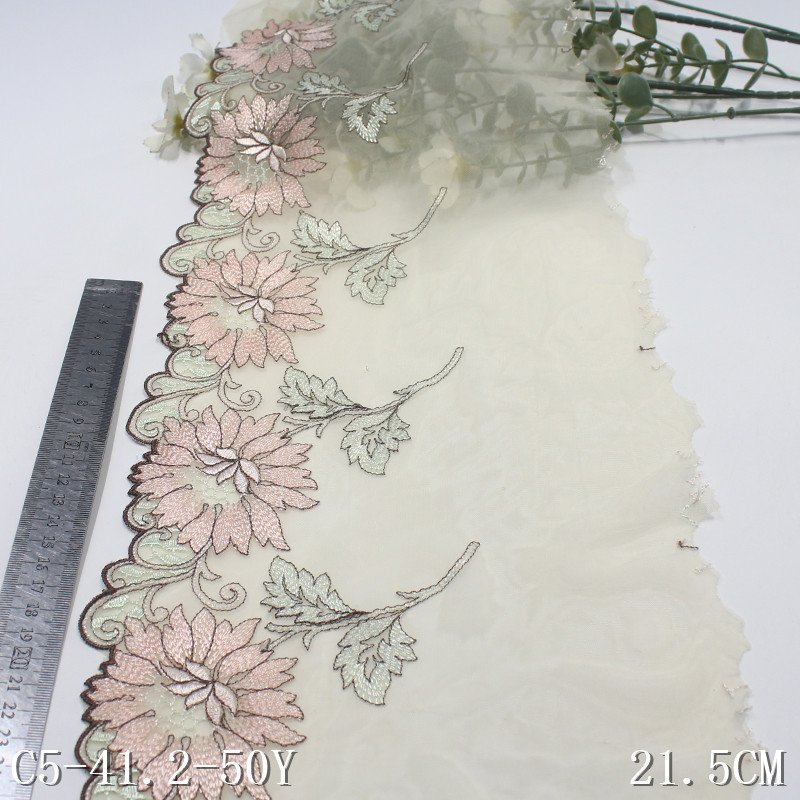 China Fashion High Quality Lingerie Accessories Lace Trim encajes bordados soft black Embroidered Lace Fabric For Evening Dress