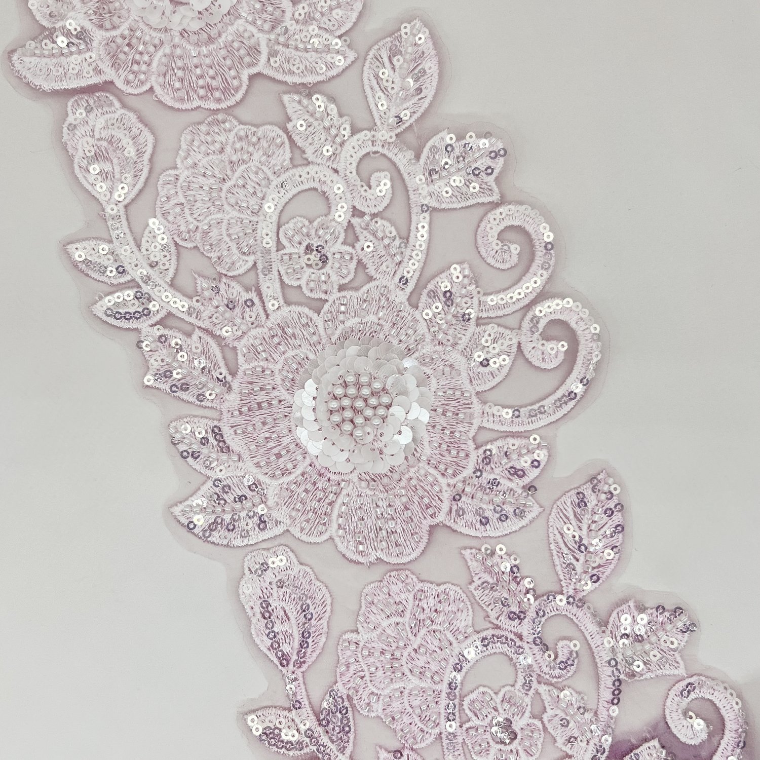 Hot Nigerian robe accessories Handmade beaded sequins pearl trimming wedding dress lace trim