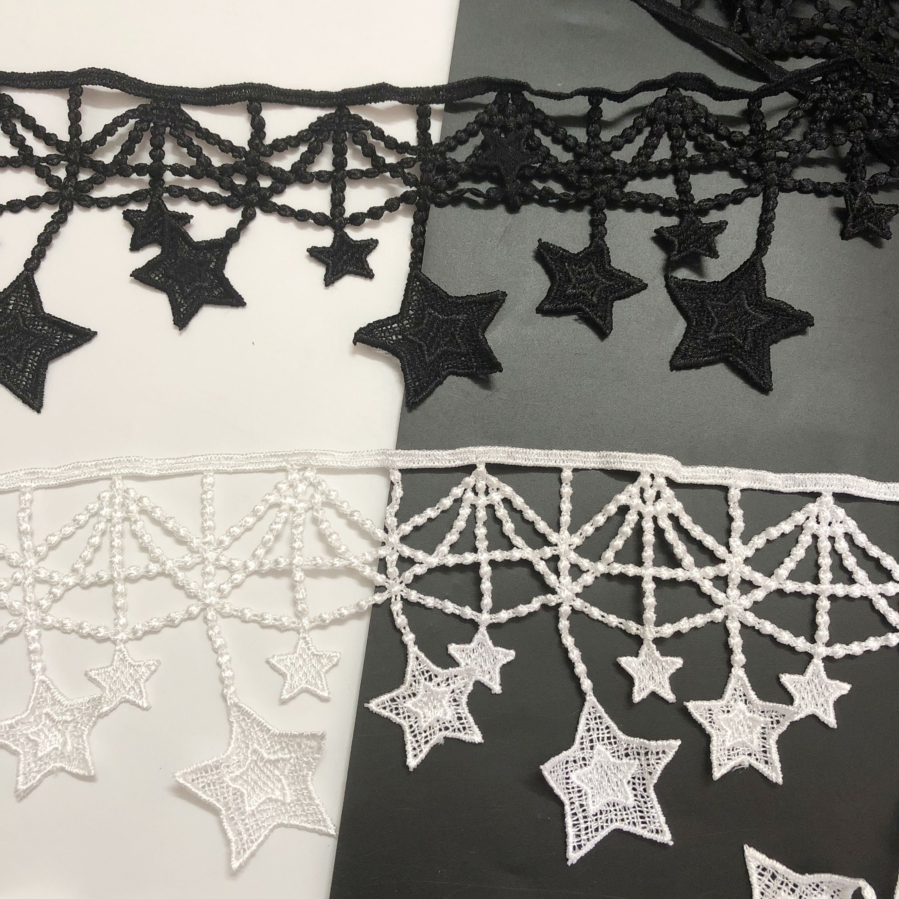 Factory manufacture star style water soluble lace trim embroidery LT2286B