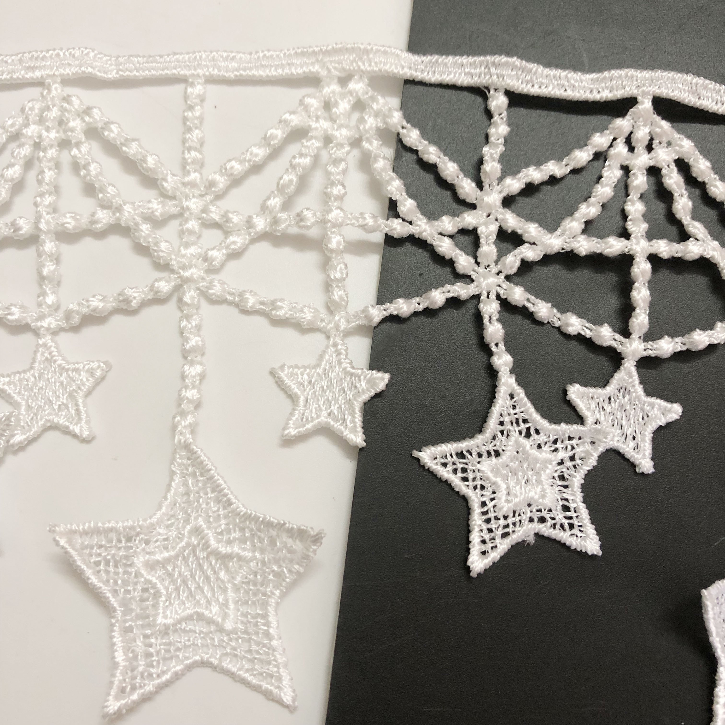 Factory manufacture star style water soluble lace trim embroidery LT2286B