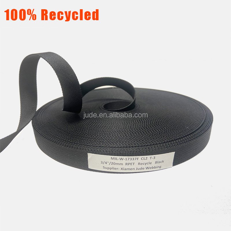 1.5cm 38mm Strip Recycled Webbing Belt Custom Color Green Coyote Brown Trimmed Seatbelt Camera Strap