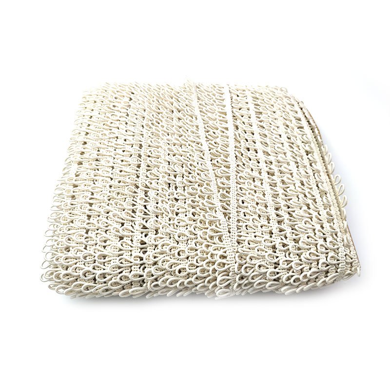 Factory custom hight quality elastic button loops 1/4 elastic cord for wedding dress pearl trimming