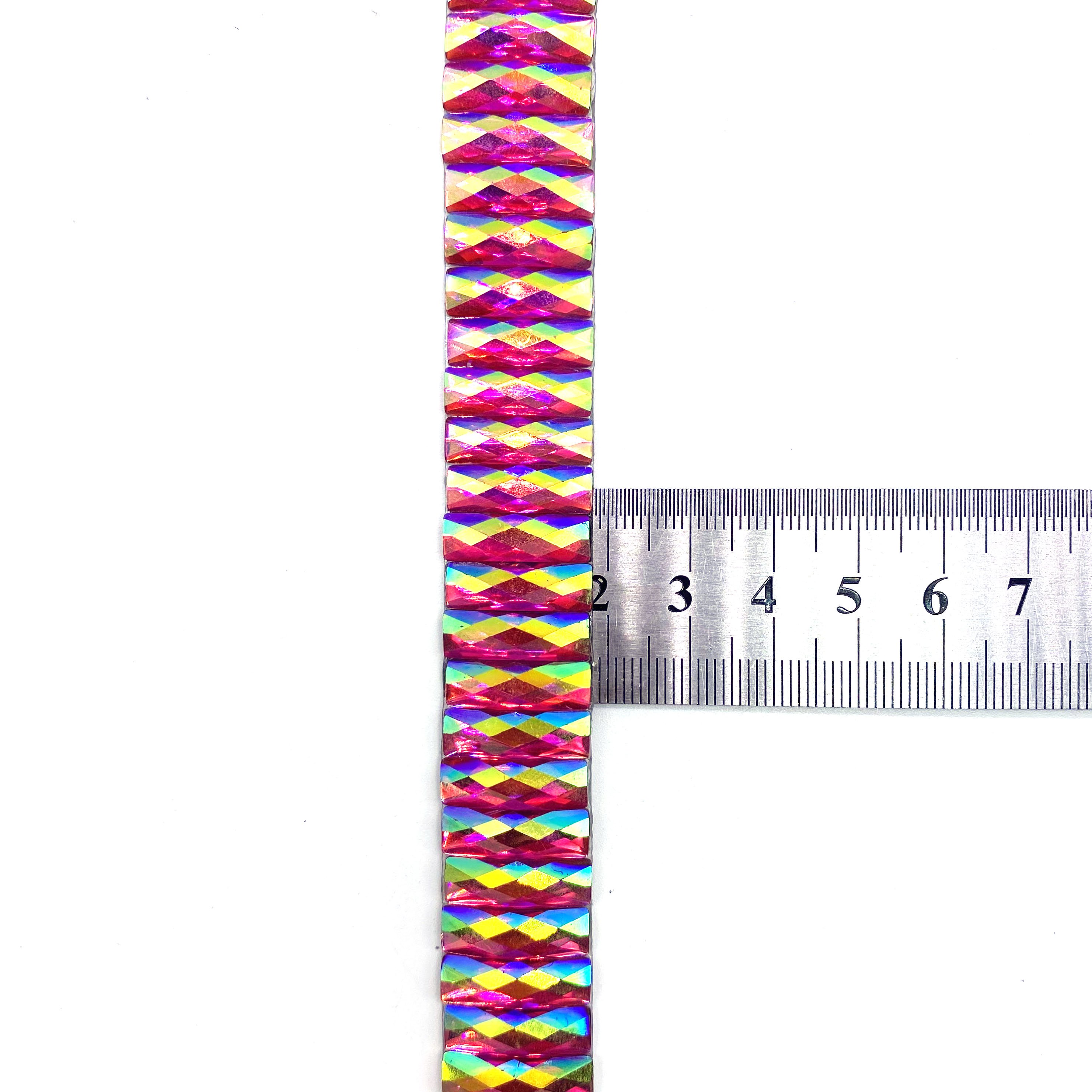 Colorful Resin Bling Chain Trimming New Design Wholesale Bridal Setting Rhinestone Trimming Iron-On For Garments