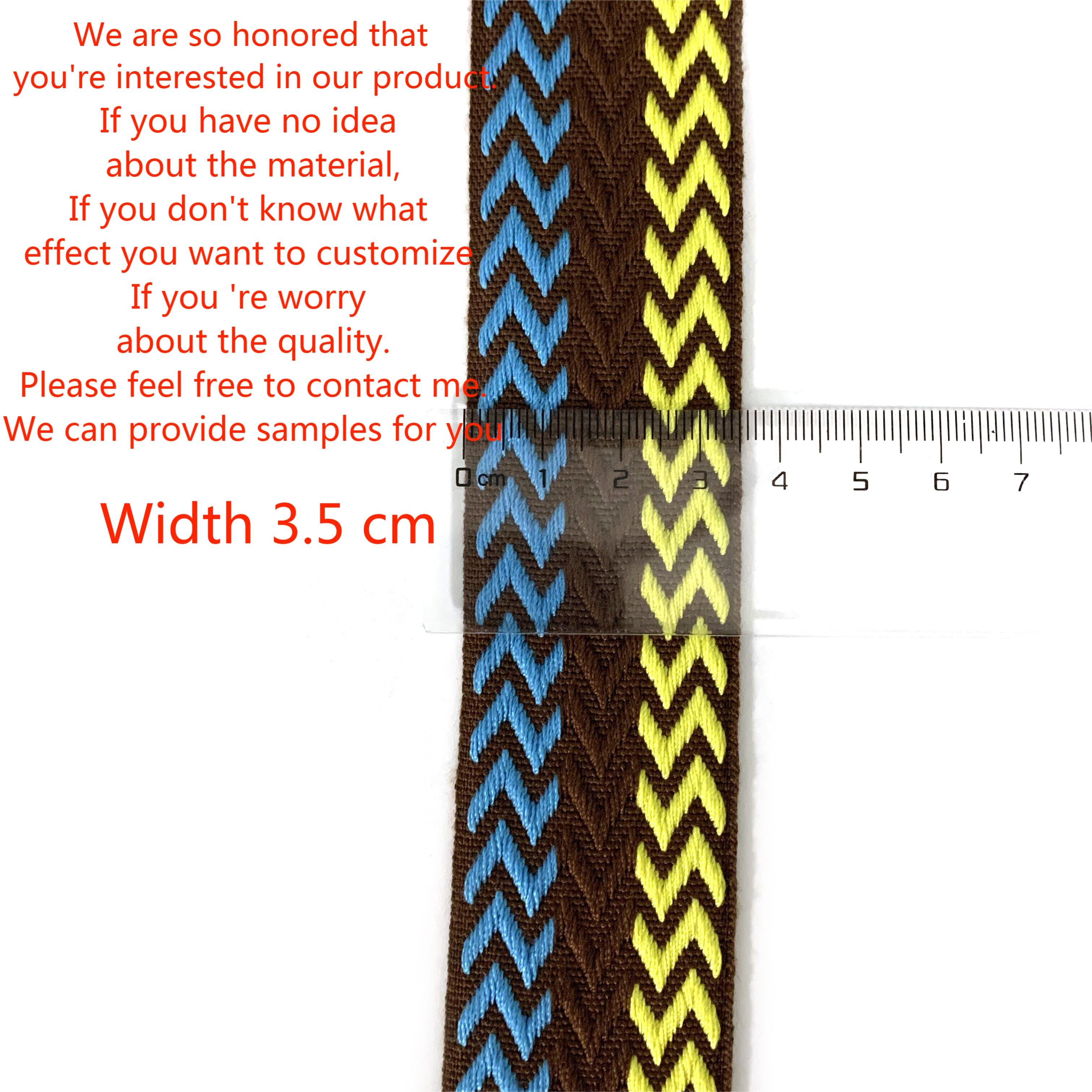 Custom 3.5 CM Durable Double-sided Rhombus Geometric Pattern Polypropylene Polyester Jacquard Webbing