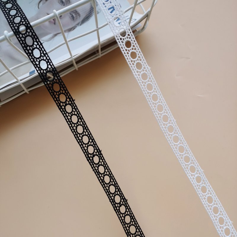 Embroidery White Garment Accessories Trim Lace Wedding Bridal Lace Trimming 1.8cm Width Black Embroidery Lace Ribbons