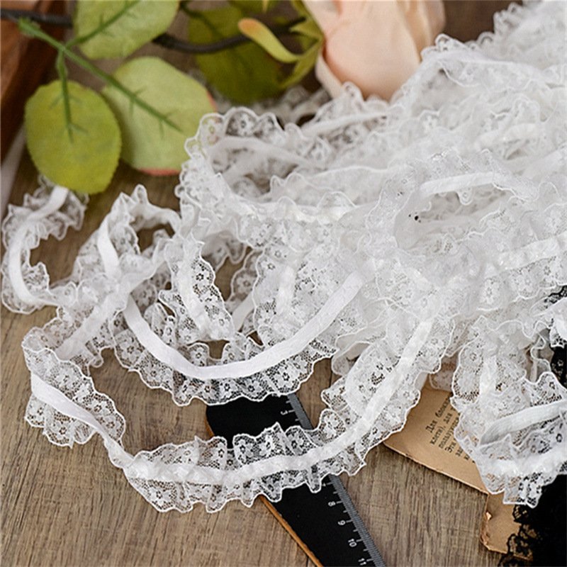 Beautiful black and white gauze stretch mesh lace trim clothing accessories