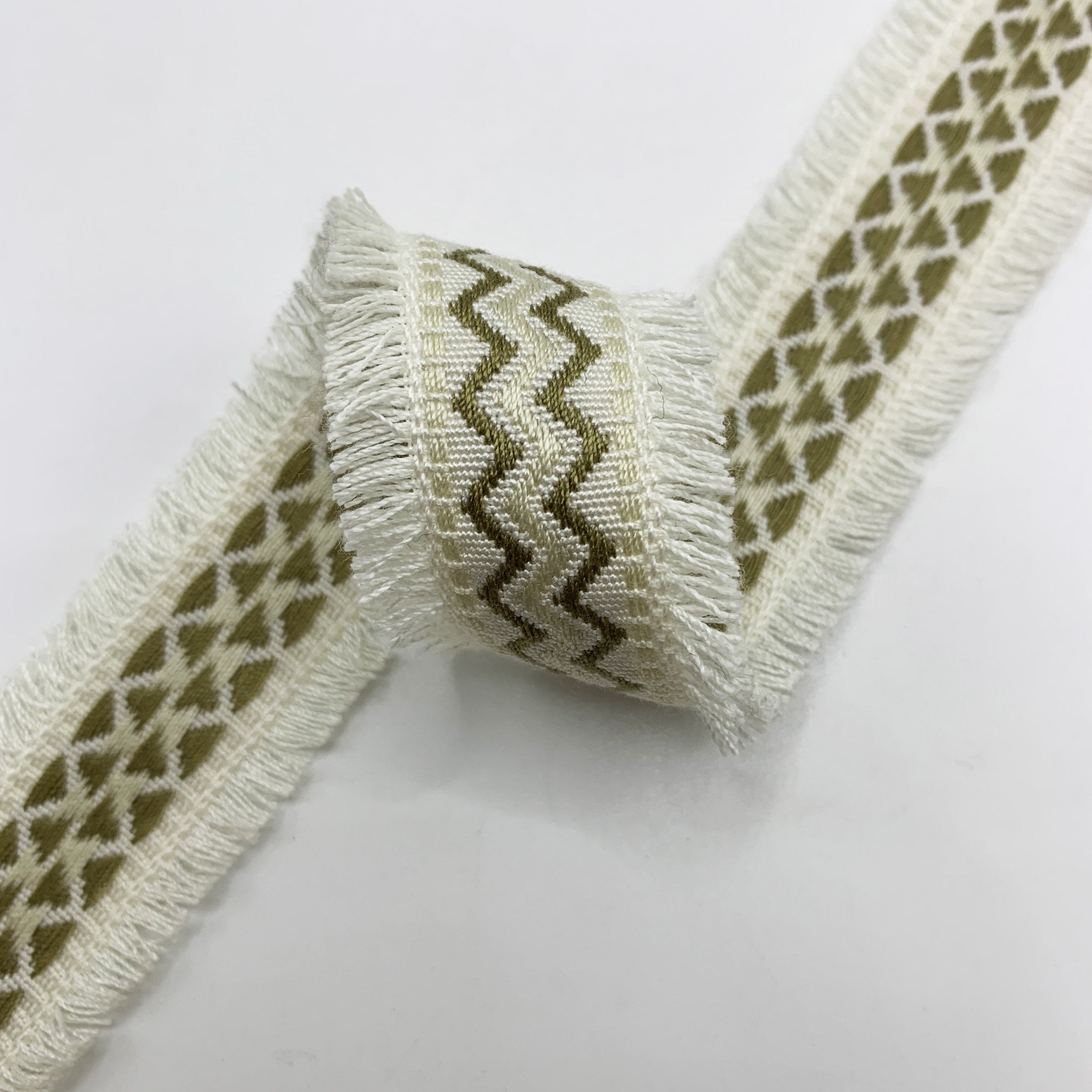 Custom Sustainable Orange Tassel Webbing Polyester Jacquard Plain Purl Tassel Webbing