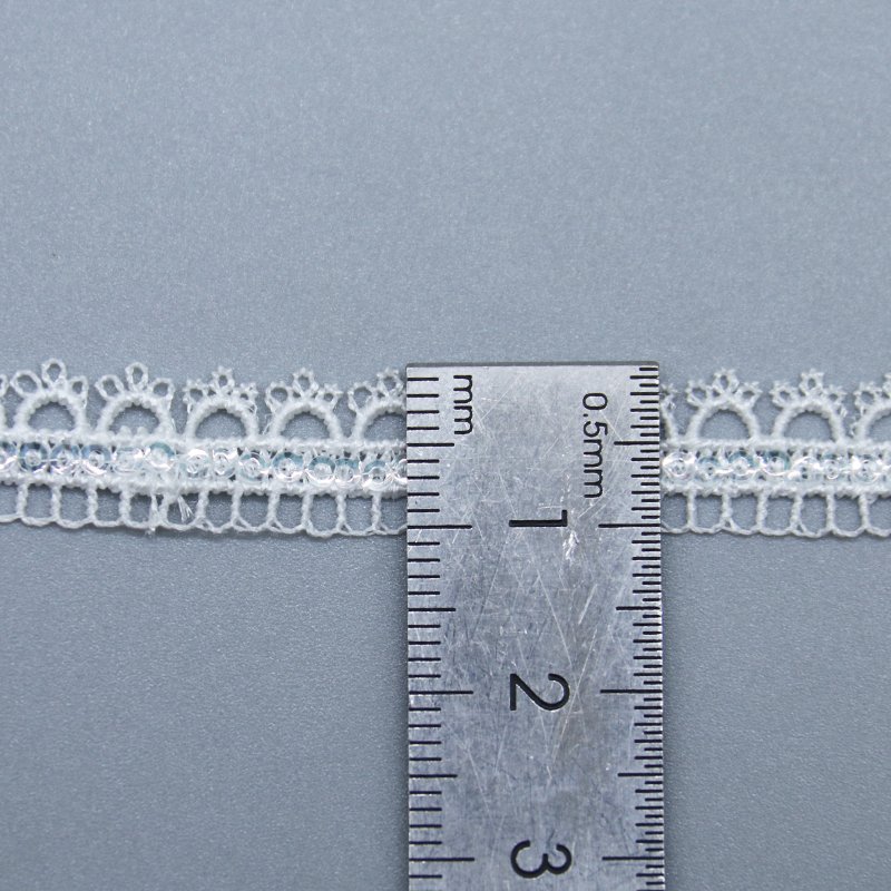 2024 newest sequin luxury french lace trim 100% polyester water soluble lace trim for dress