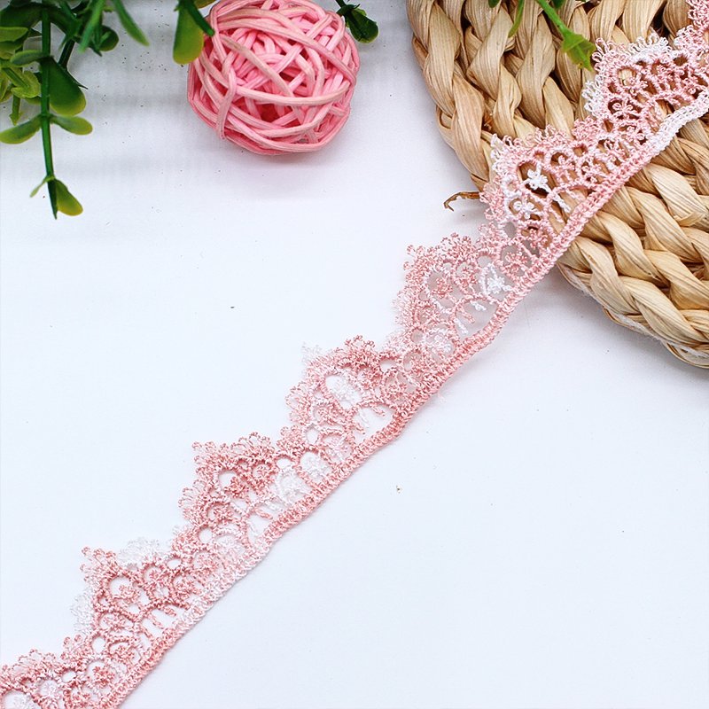 Fashionable pink embroidery lace DIY handmade necklace accessories lace trimming