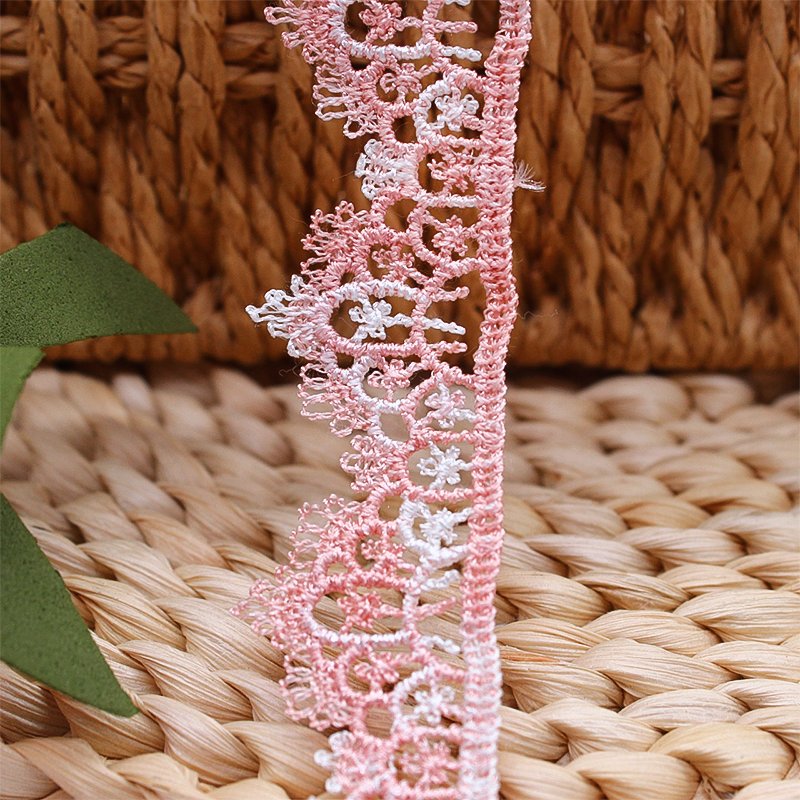 Fashionable pink embroidery lace DIY handmade necklace accessories lace trimming