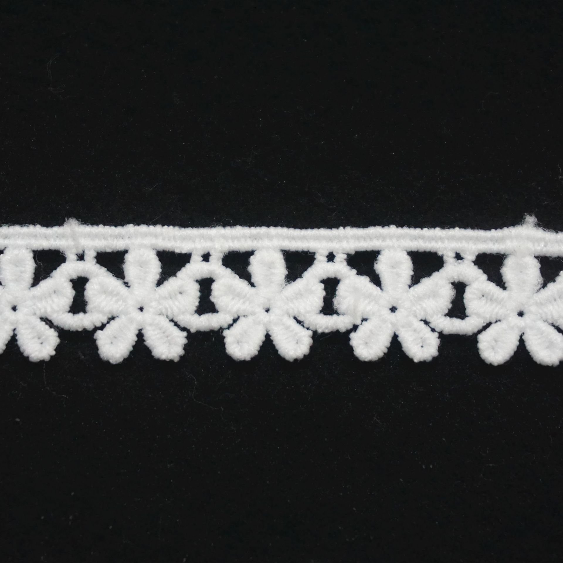 New Wholesale Lolita Embroidery Water Soluble Lace Trimming Milk Silk Unilateral Floral Wave Lace For Garments
