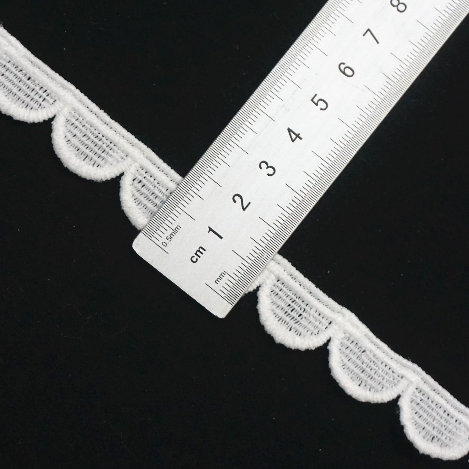 New Wholesale Lolita Embroidery Water Soluble Lace Trimming Milk Silk Unilateral Floral Wave Lace For Garments