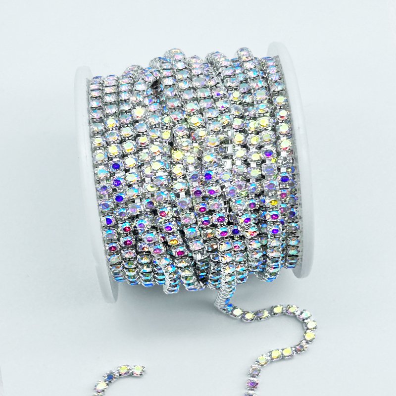 High Quality Rhinestone Trim Garment Clothes Accessories Mental Welding Shinning Crystal Diamond Rhinestone Claw Chain Cup