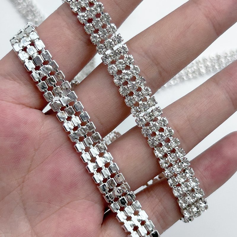High Quality Rhinestone Trim Garment Clothes Accessories Mental Welding Shinning Crystal Diamond Rhinestone Claw Chain Cup