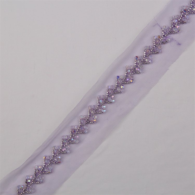 Polyester Mesh Embroidery Beaded Fabric Diy Garment Costume Trimming Dress Sewing Textile Rhinestone Sequined Bridal Lace Trim