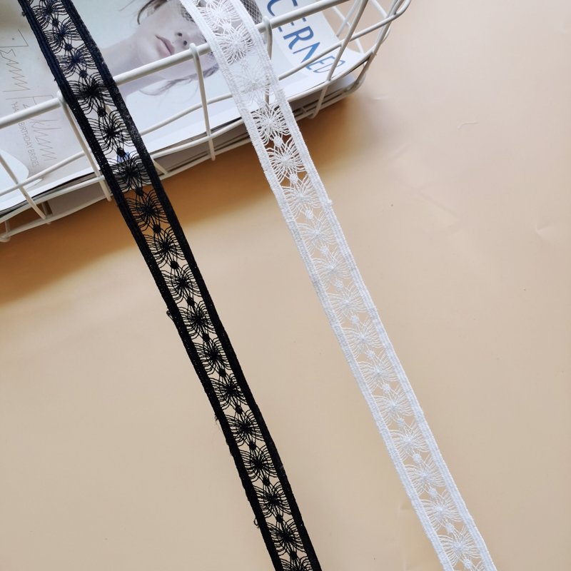 Latest Fancy Bridal Wedding White Polyester Embroidery Milk Silk Lace Trim Water Soluble For Women Clothes