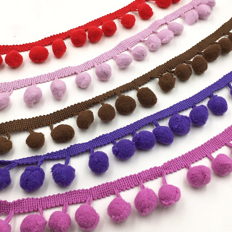 10yard per lot wholesale 2cm 20mm cotton pom pom lace in trimming for garment hats curtain