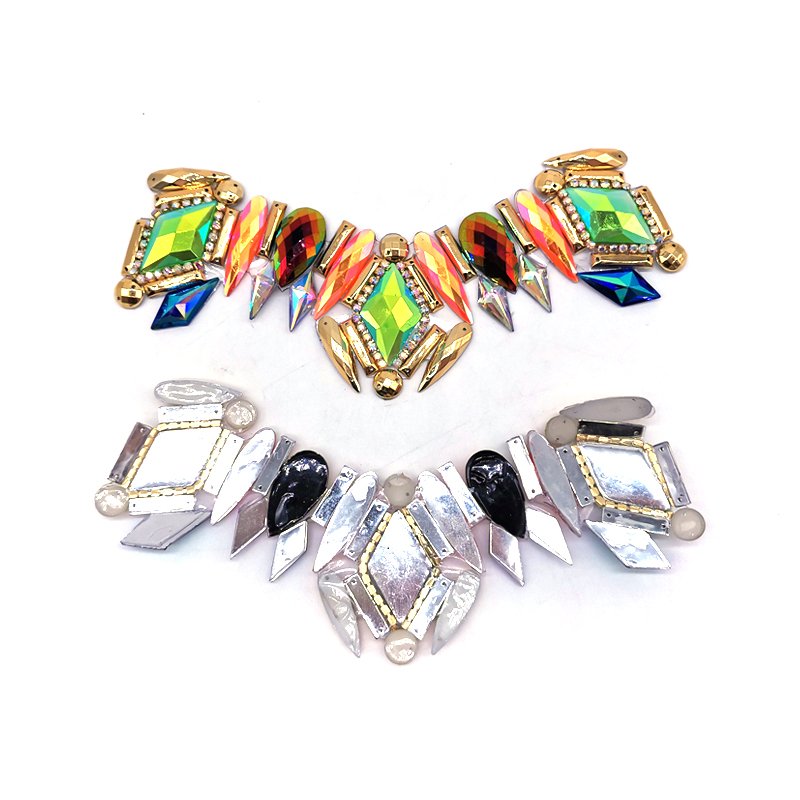 2025 Miami Carnival Costumes Jewelry Colorful Resin Appliques Iron-On Motif Rhinestone Trimming for Dress Making