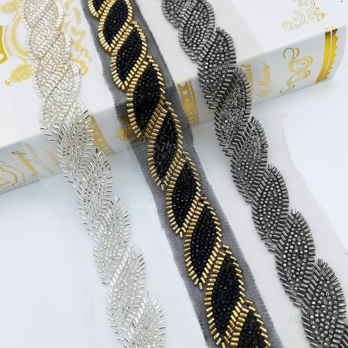 2022 high quality mesh eye lace wedding bespoke edge bead lace trim sequin lace trim