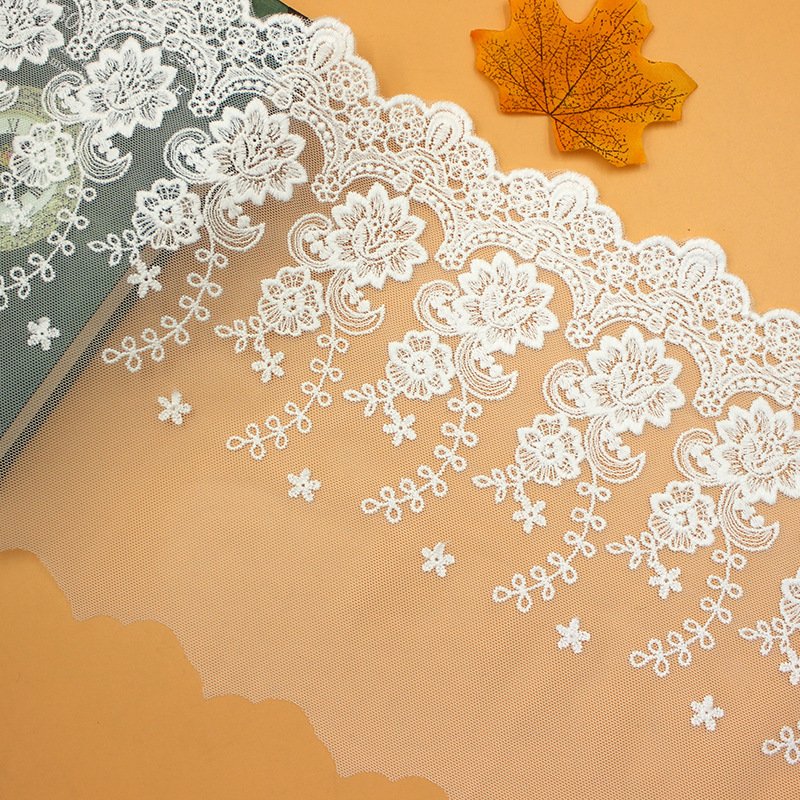 Hot Sale High quality new design cotton lace fabrics soluble lace trimming embroidered Lace LS001