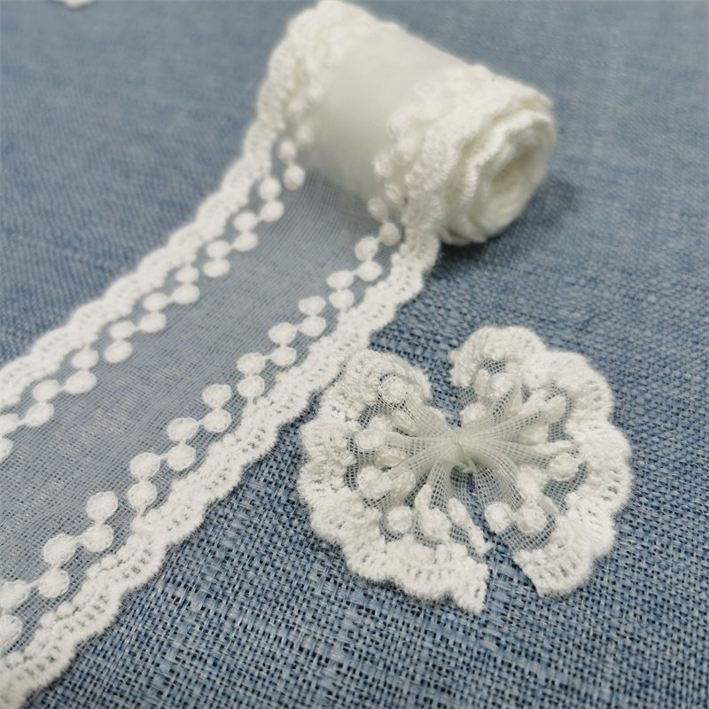 Wholesale High Quality Milk Silk White Lace Trimming Lace Trim Lace Cotton Ribbons