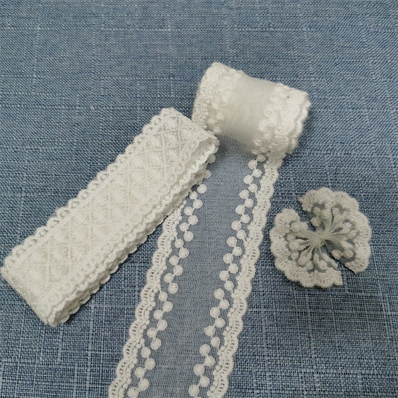 Wholesale High Quality Milk Silk White Lace Trimming Lace Trim Lace Cotton Ribbons