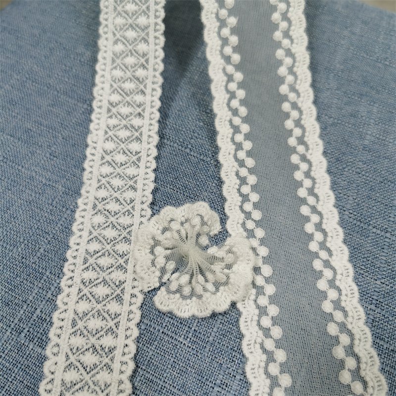 Wholesale High Quality Milk Silk White Lace Trimming Lace Trim Lace Cotton Ribbons