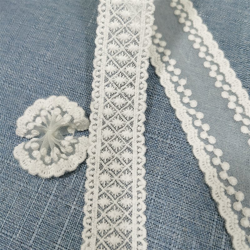 Wholesale High Quality Milk Silk White Lace Trimming Lace Trim Lace Cotton Ribbons