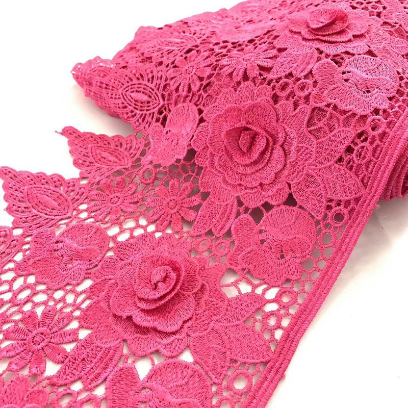 Wholesale custom made water soluble polyester Lace trim embroidery for Border Lace