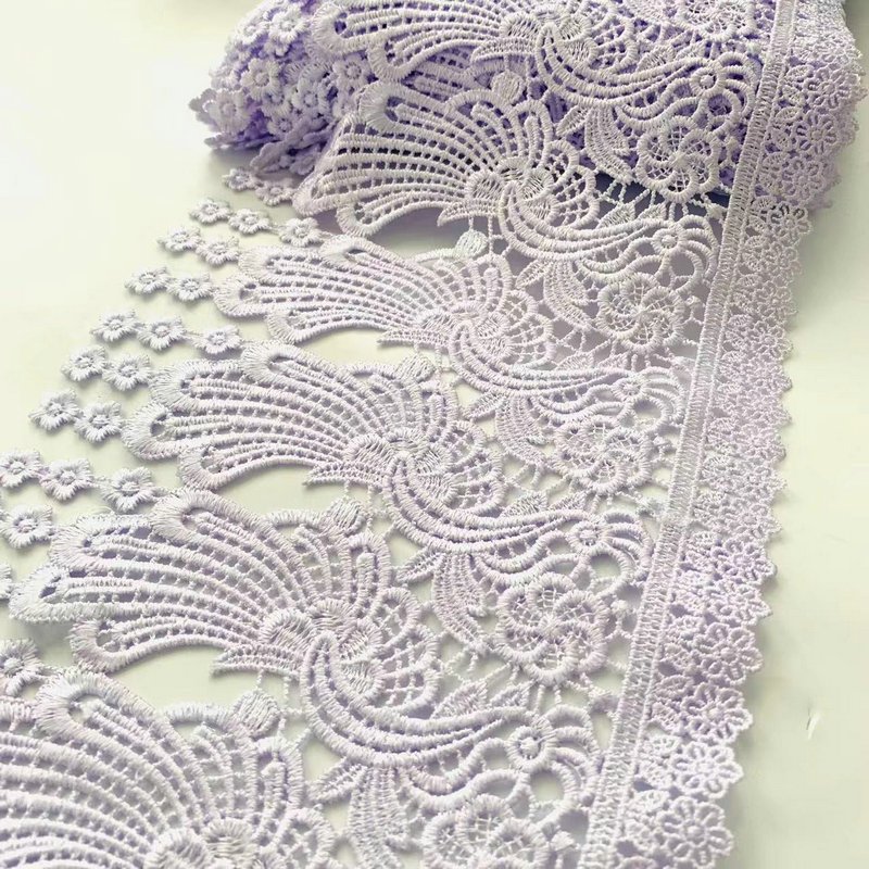 Wholesale custom made water soluble polyester Lace trim embroidery for Border Lace
