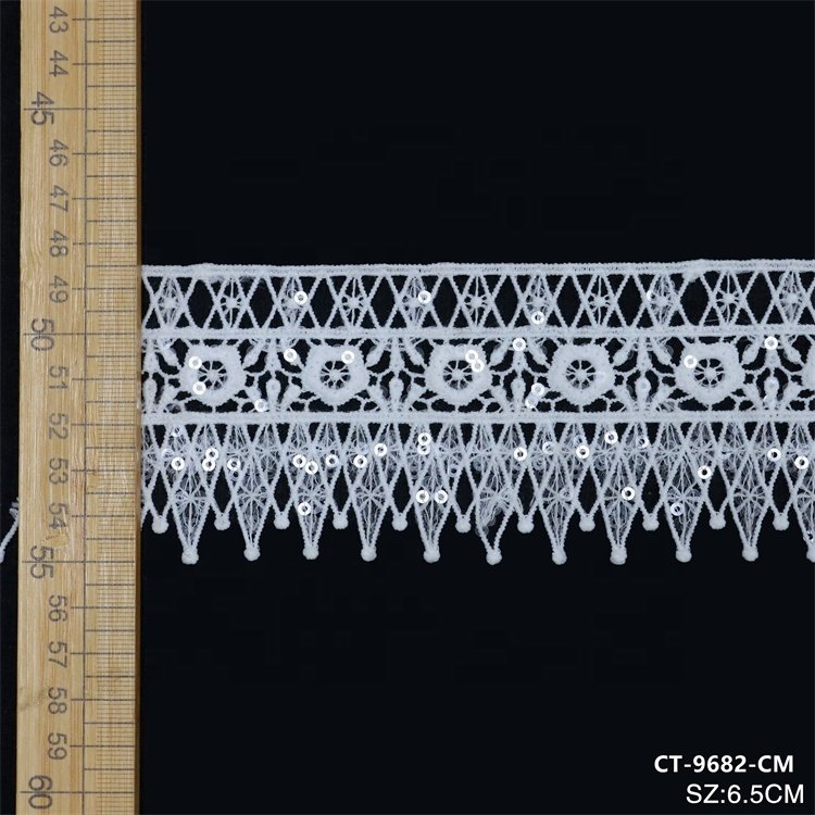 China wholesale various styles polyester white lace trim embroidery water soluble guipure lace trim for dress Decoration