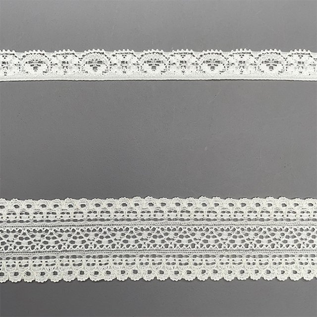 TUTON Custom Elastic French Lace 1.3/3.2/3.4 CM Trim Wholesale for Dress Stretch Lace Spandex / Nylon Oeko-tex 100 Standards DTM