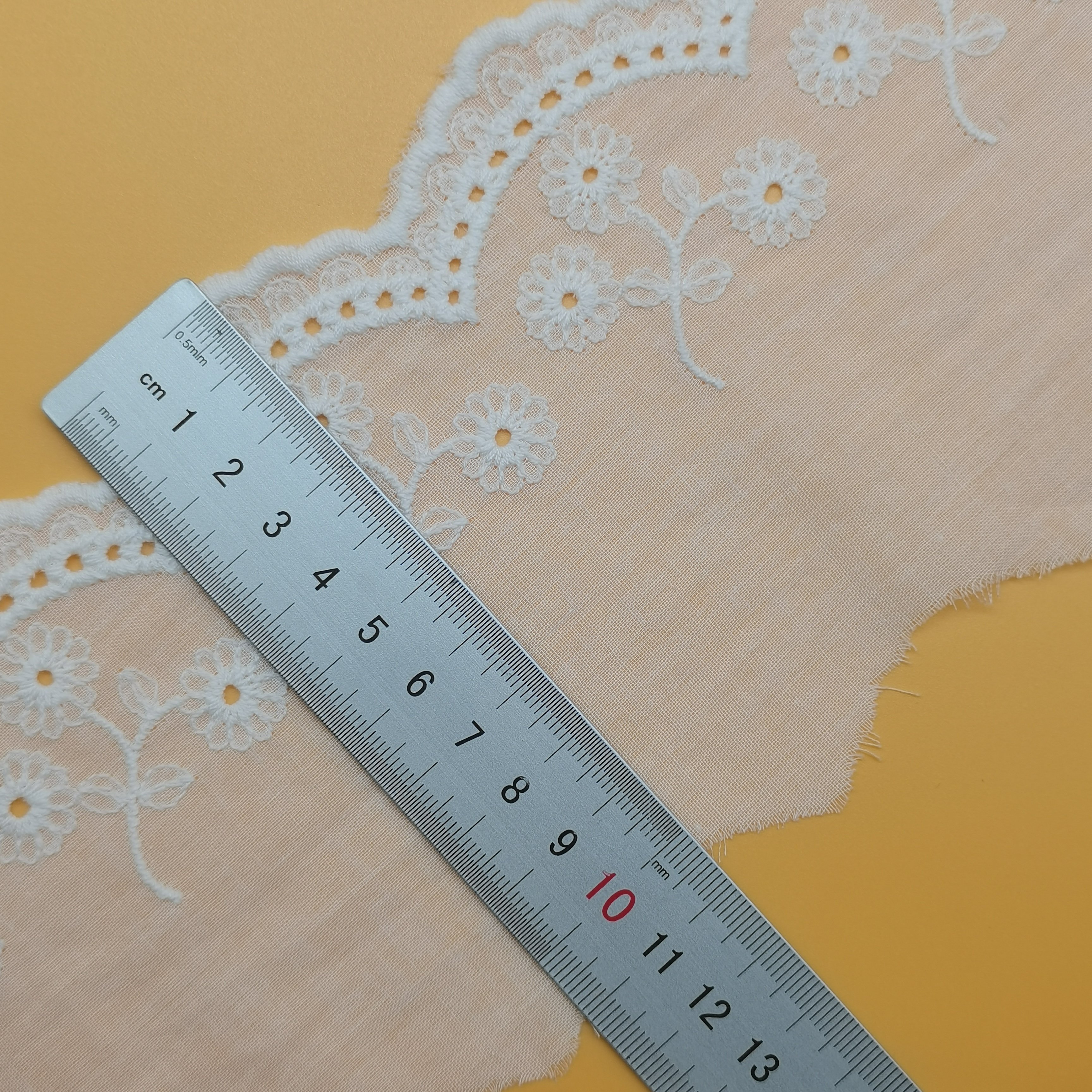 Wholesale Cotton Lace 10cm Wide White Lace Trim Cotton Eyelet Lace Trim