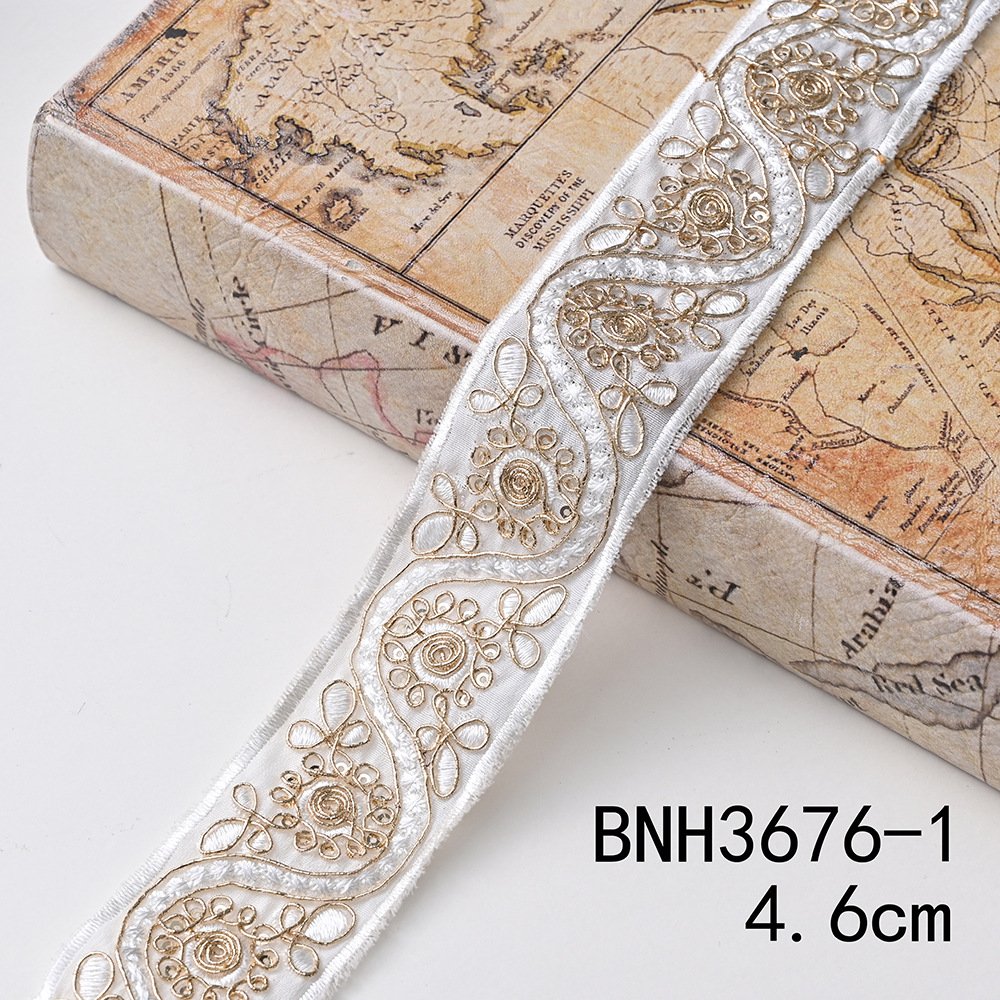 Manufacturer Lot Stock Ethnic African Style Trim Jacquqrd Embroidery Trim