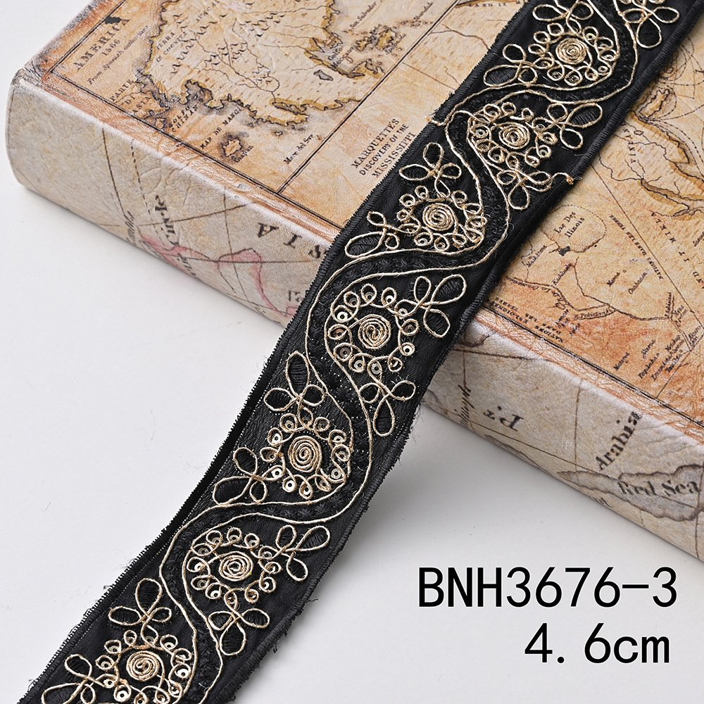 Manufacturer Lot Stock Ethnic African Style Trim Jacquqrd Embroidery Trim