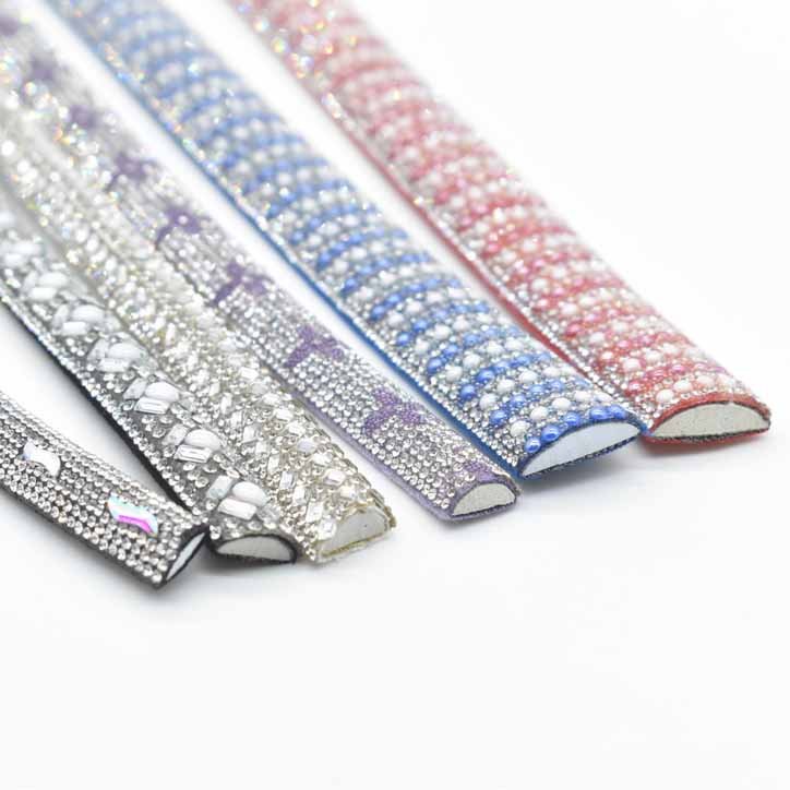 Rhinestone Cord Hair Rope Crystal Chain Rhinestone String Rope Tube Trim Rope For Shoes And Clothing Decoration