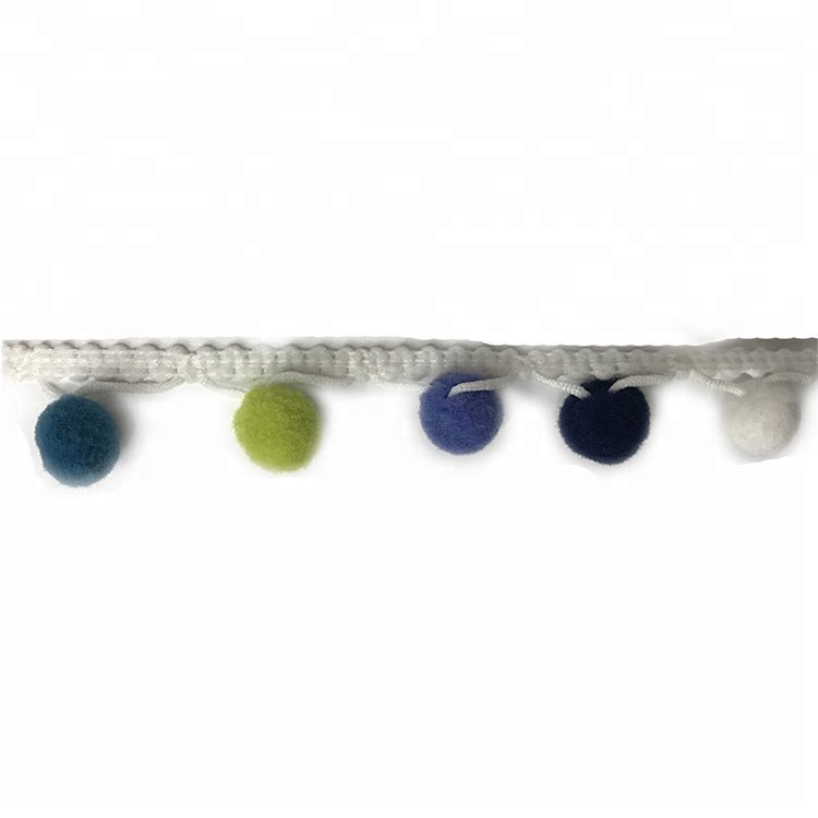 Wholesale DIY Colored Round Balls Curtain Pillow Decorative Beaded Fringe Trimming