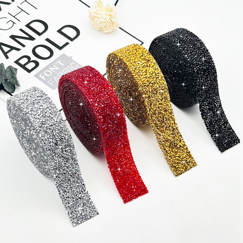 Tongshin Crystal Resin Hot Fix Rhinestone Chain Trim Applique Ribbon Iron On Rhinestones For Dresses