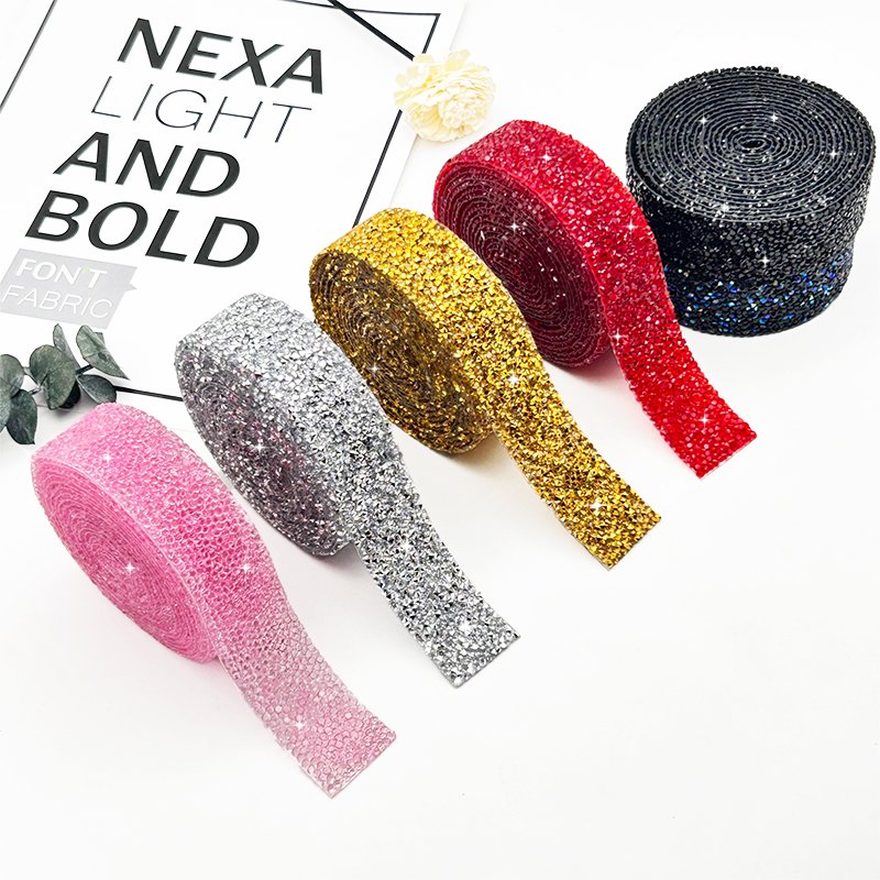 Tongshin Crystal Resin Hot Fix Rhinestone Chain Trim Applique Ribbon Iron On Rhinestones For Dresses