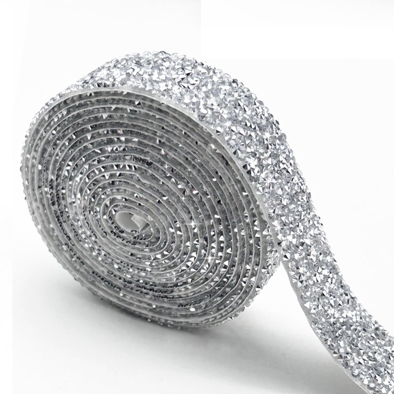 Tongshin Crystal Resin Hot Fix Rhinestone Chain Trim Applique Ribbon Iron On Rhinestones For Dresses