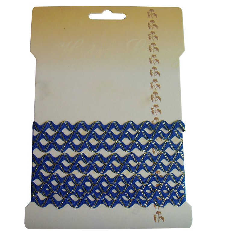 custom 10 mm 12 mm polyester braided zigzag wave Lace Trim metallic Ric Rac ribbon trim for decor