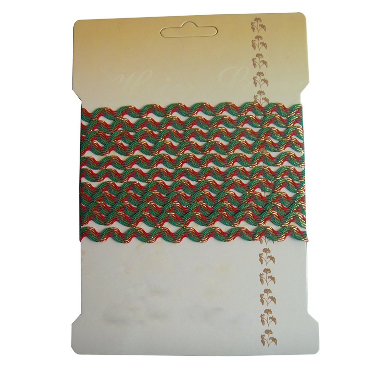 custom 10 mm 12 mm polyester braided zigzag wave Lace Trim metallic Ric Rac ribbon trim for decor