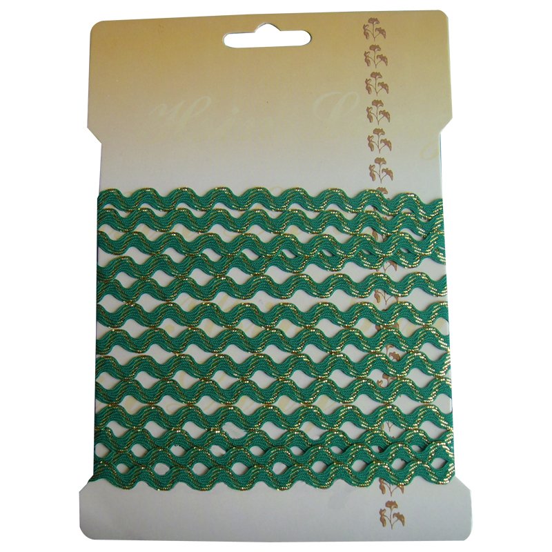 custom 10 mm 12 mm polyester braided zigzag wave Lace Trim metallic Ric Rac ribbon trim for decor